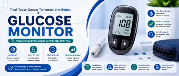 Glucose monitor device for blood sugar testing and diabetes management