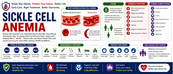 Sickle cell anemia abnormal red blood cells and treatment care