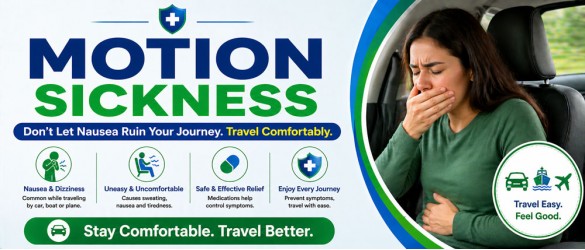 Motion sickness nausea dizziness treatment travel sickness relief