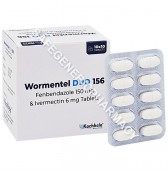 Wormentel Duo 156 Tablet (Fenbendazole 150mg + Ivermectin 6mg) 